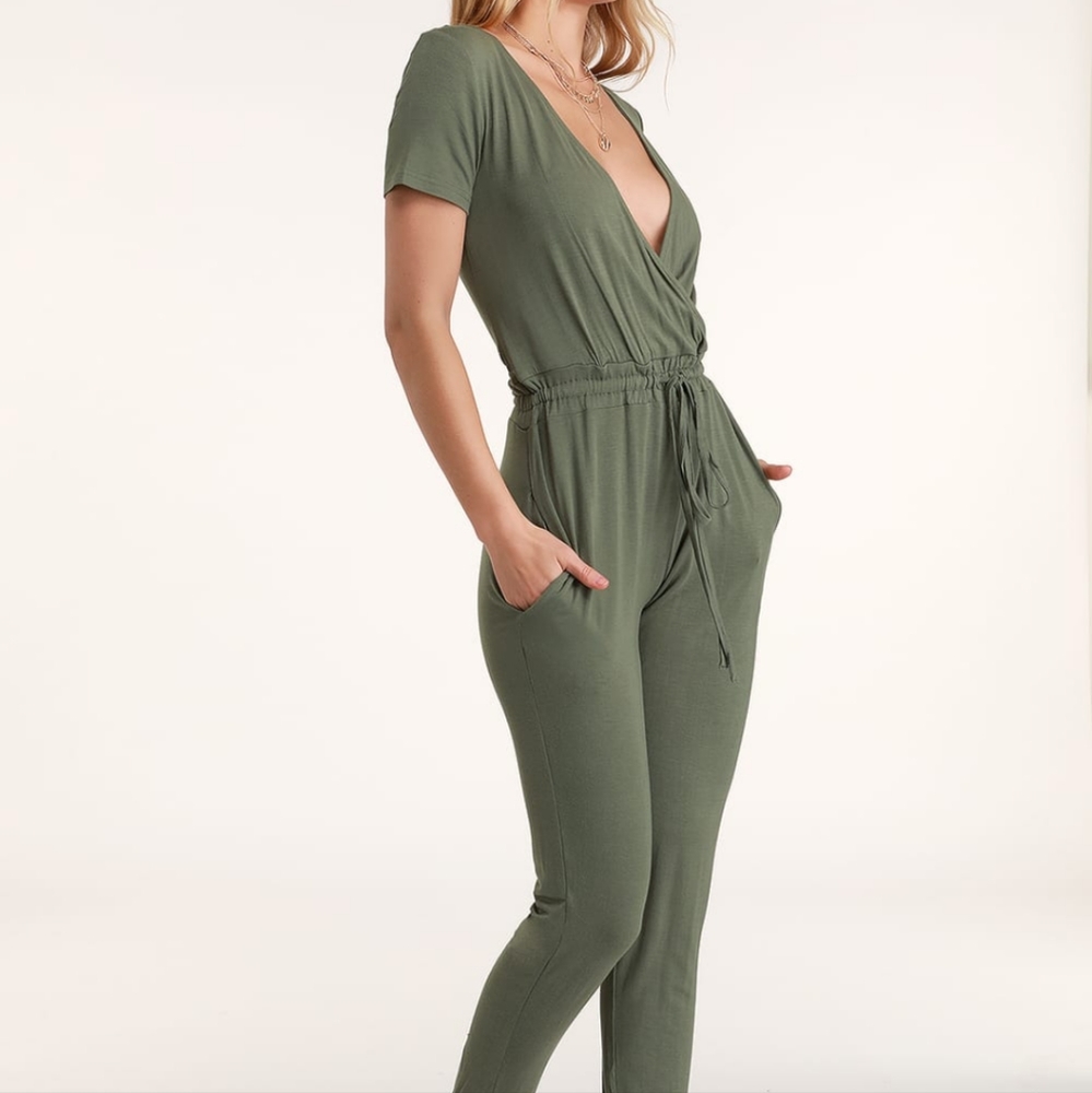 Lulu's Sevannah Olive Green jumpsuit